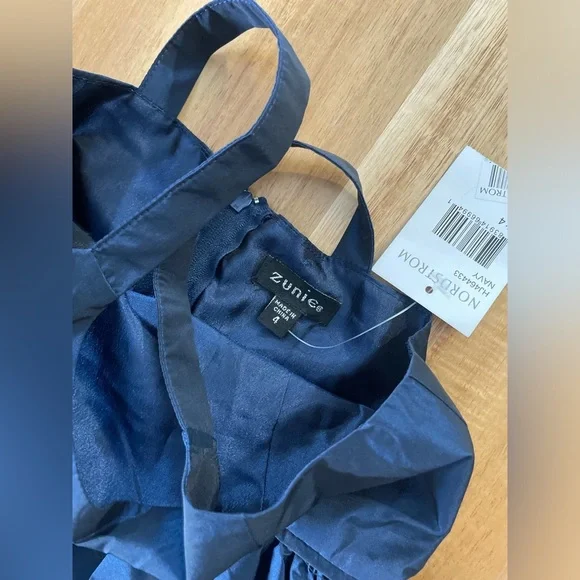 NWT Zunie Navy Party Dress, Size 4 - Picture 2 of 6